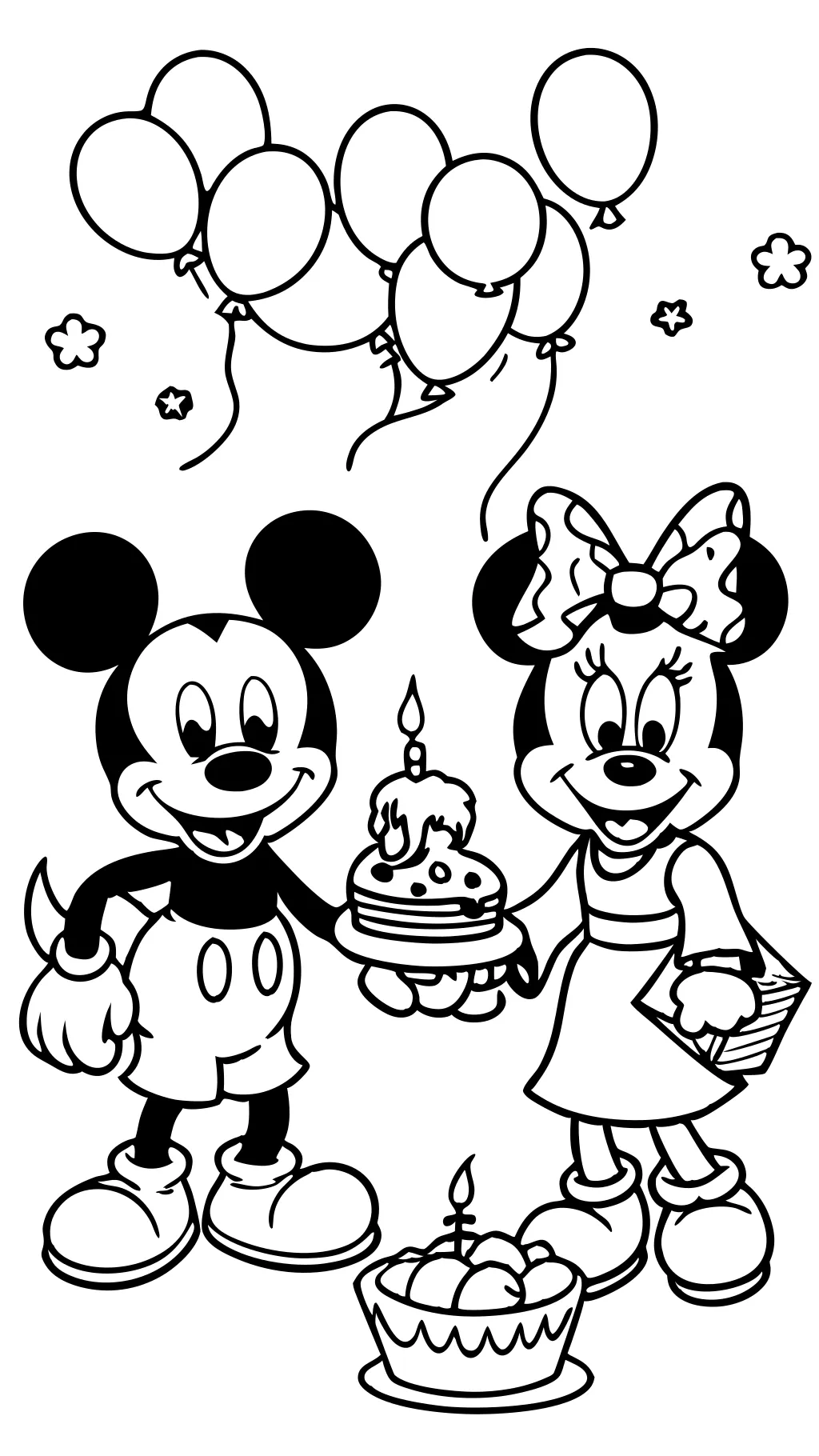 mickey and minnie coloring pages printable